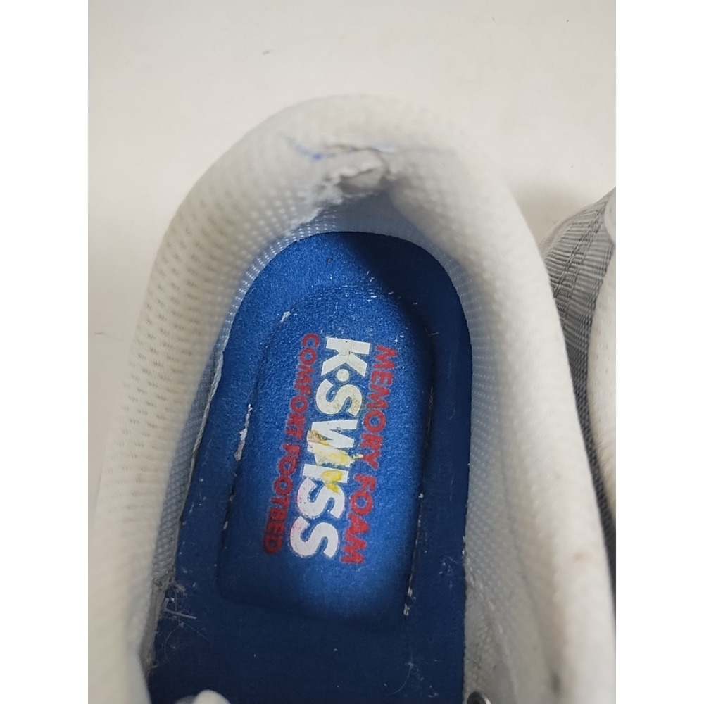 K-Swiss Sneakers Women's 6.5 Gray Canvas Tennis Shoes White Stripes Kswiss - Picture 12 of 13